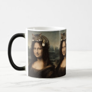 Mona Lisa With Sleeping Cat                        Magic Mug