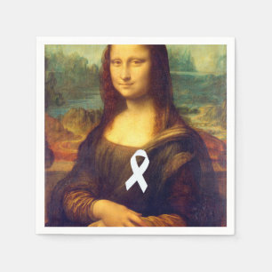 Mona Lisa With White Ribbon Napkin