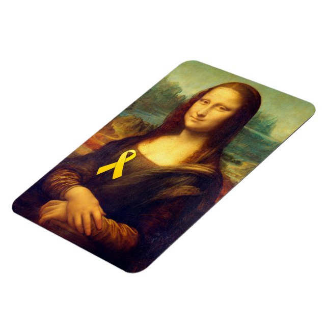 Mona Lisa With Yellow Ribbon Magnet (Left Side)