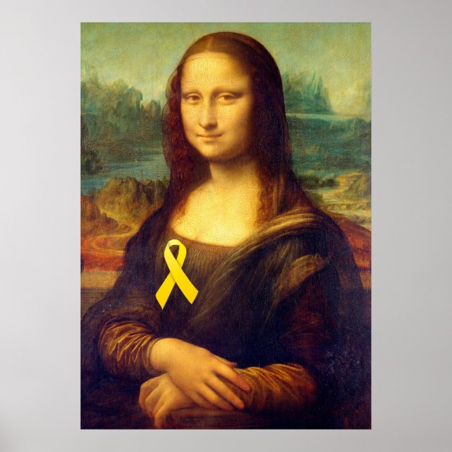 Mona Lisa With Yellow Ribbon Poster (Front)