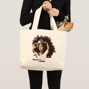Mona Lisa's Bad Hair Day Large Tote Bag