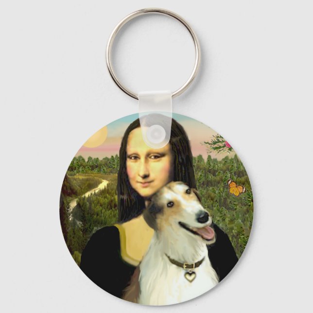 Mona Lisa's Borzoi Keychain (Front)