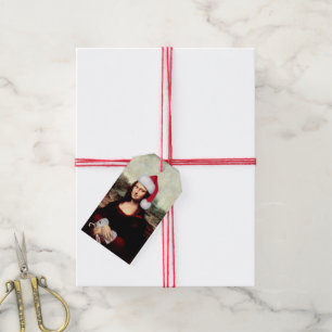 Mona Lisa's Christmas Santa Hat Gift Tags