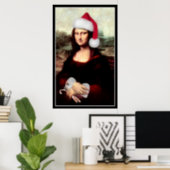 Mona Lisa's Christmas Santa Hat Poster (Home Office)