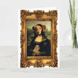 Mona Lisa's Dog - Golda Lisa - Famous Portrait Card