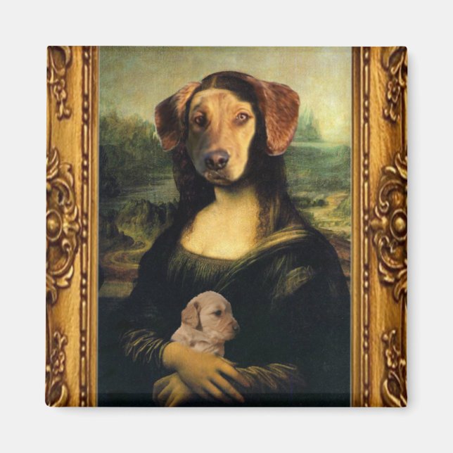Mona Lisa's Dog - Golda Lisa - Famous Portrait Magnet (Front)