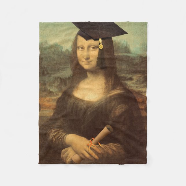 Mona Lisa's Graduation Day Fleece Blanket (Front)