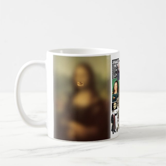 Mona Lisa's Smile Souvenir Fun Collage Mug (Left)
