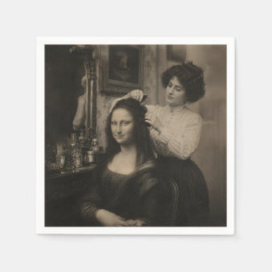 Mona Lisa's Stylish Hairdresser Visit Napkin