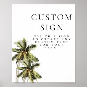 MONA Modern Minimal Palm Tree Tropical Custom Sign