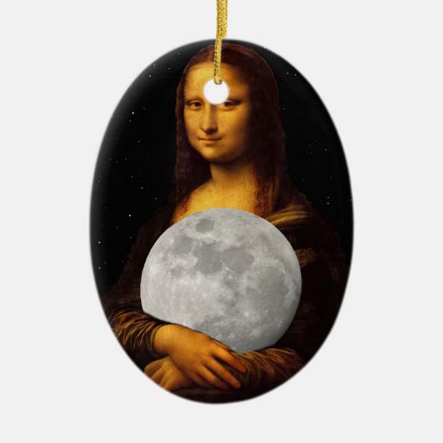 Mona Moona Lisa Ceramic Ornament (Front)
