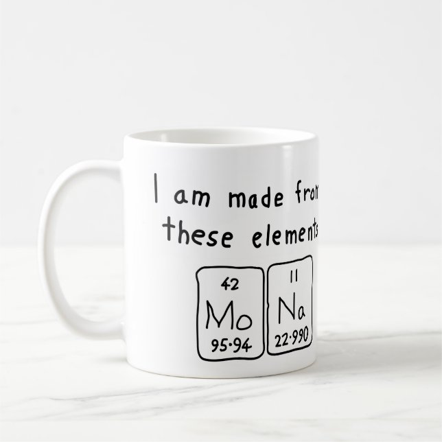 Mona periodic table name mug (Left)
