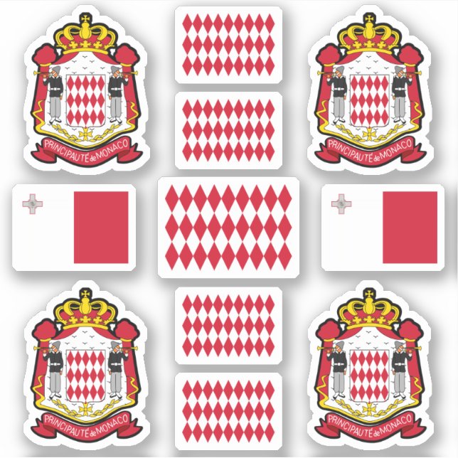 Monacan state symbols / coat of arms and flag (Front)