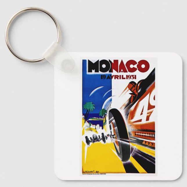 Monaco 1931 Grand Prix - Vintage Race Poster Keychain (Front)