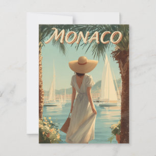 Monaco 50s vintage travel  postcard