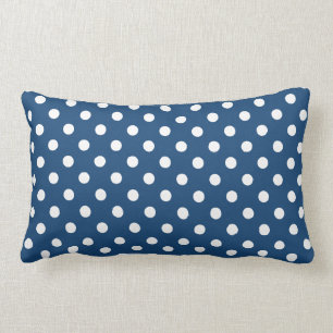 Monaco Blue Polka Dot Pattern Lumbar Pillow