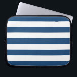 Monaco Blue Stripes Pattern Laptop Sleeve<br><div class="desc">Contemporary Monaco Blue stripes pattern.</div>