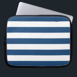 Monaco Blue Stripes Pattern Laptop Sleeve<br><div class="desc">Contemporary Monaco Blue stripes pattern.</div>