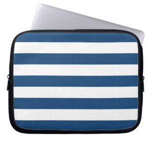 Monaco Blue Stripes Pattern Laptop Sleeve