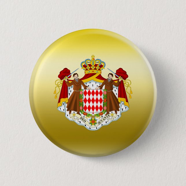 Monaco Coat of Arms 2 Inch Round Button (Front)