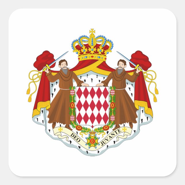 Monaco Coat of Arms Square Sticker (Front)