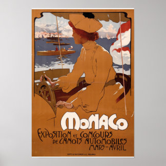Monaco Exposition et concours de automobile 1900 Poster