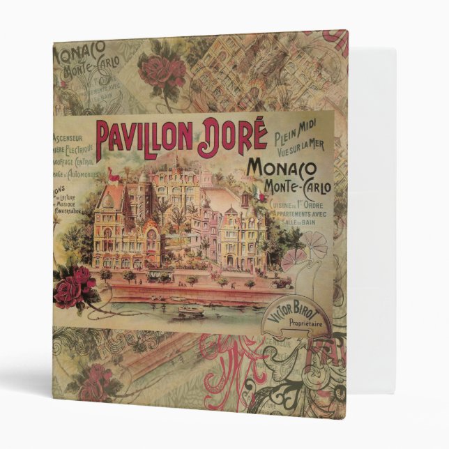 Monaco Fancy Vintage French Riviera France Binder (Front/Inside)