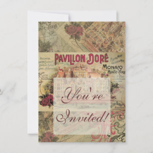 Monaco Fancy Vintage French Riviera France Invitation