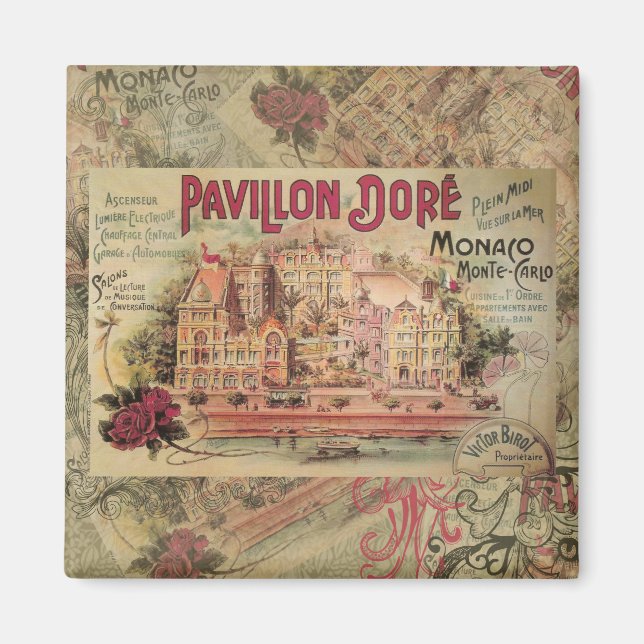 Monaco Fancy Vintage French Riviera France Magnet (Front)