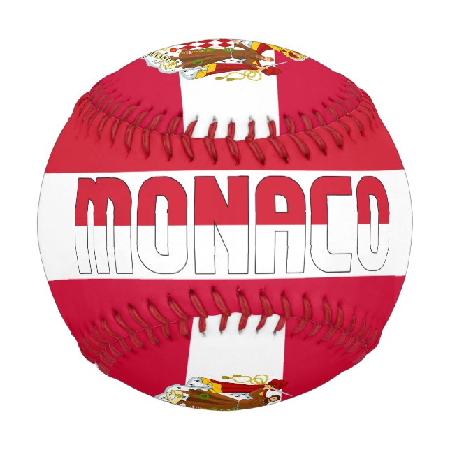 Monaco Flag and Coat of Arms Patriotic Baseball (Front)