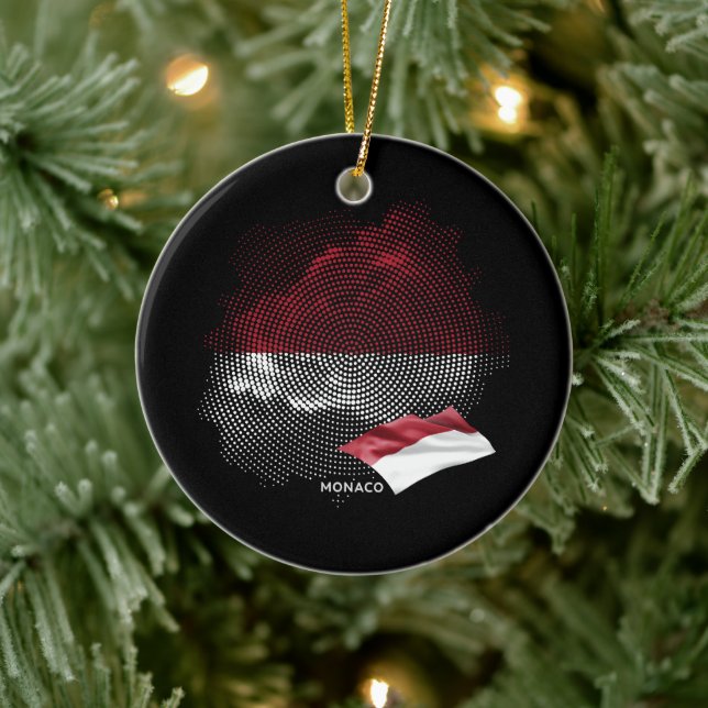 Monaco flag ceramic ornament (Tree)