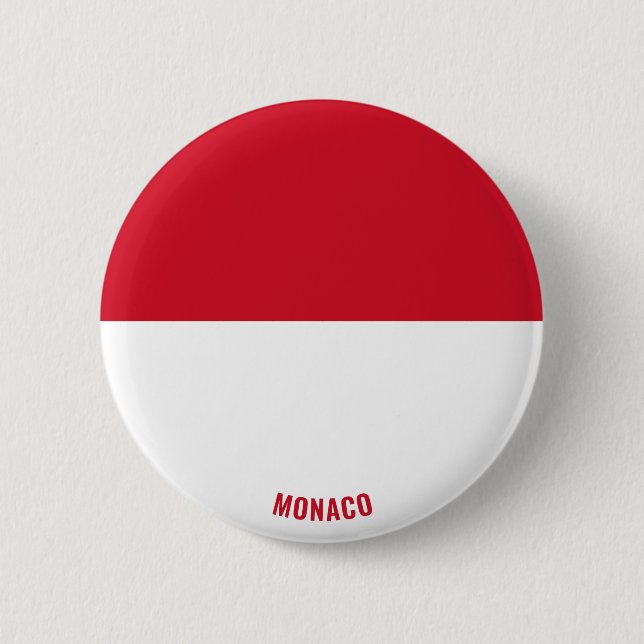 Monaco Flag Charming Patriotic 2 Inch Round Button (Front)