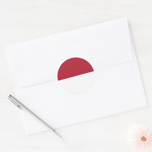 Monaco flag classic round sticker (Envelope)