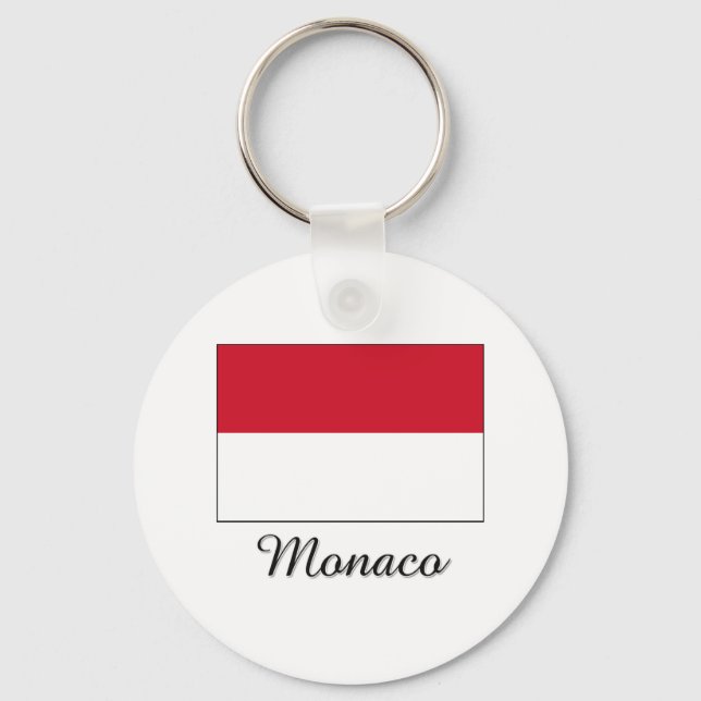 Monaco Flag Design Keychain (Front)