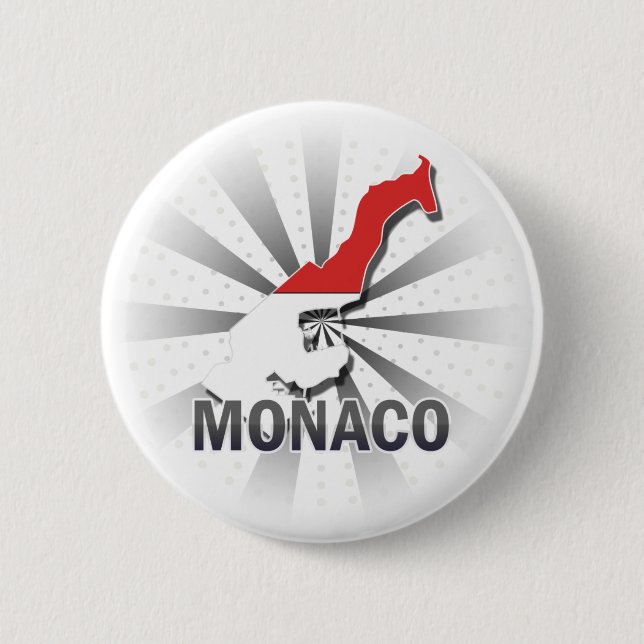 Monaco Flag Map 2.0 2 Inch Round Button (Front)