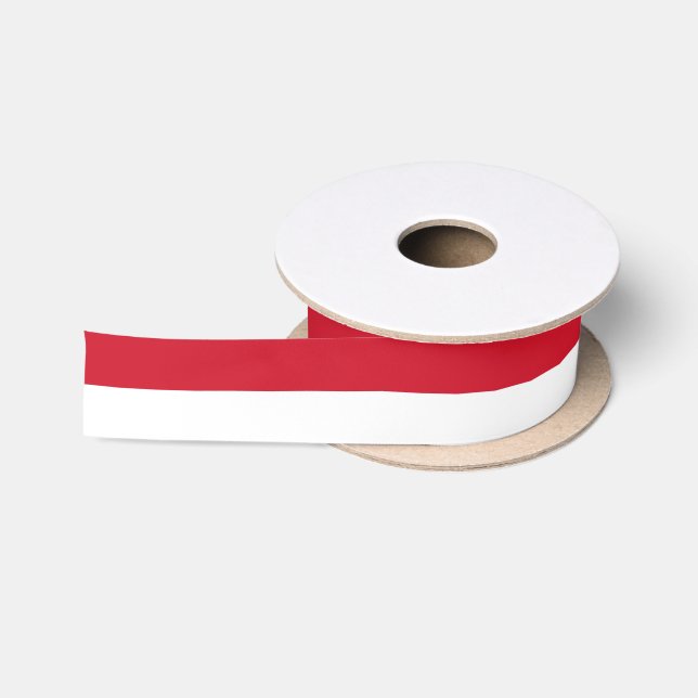 Monaco Flag Monacoan Patriotic Satin Ribbon (Spool)
