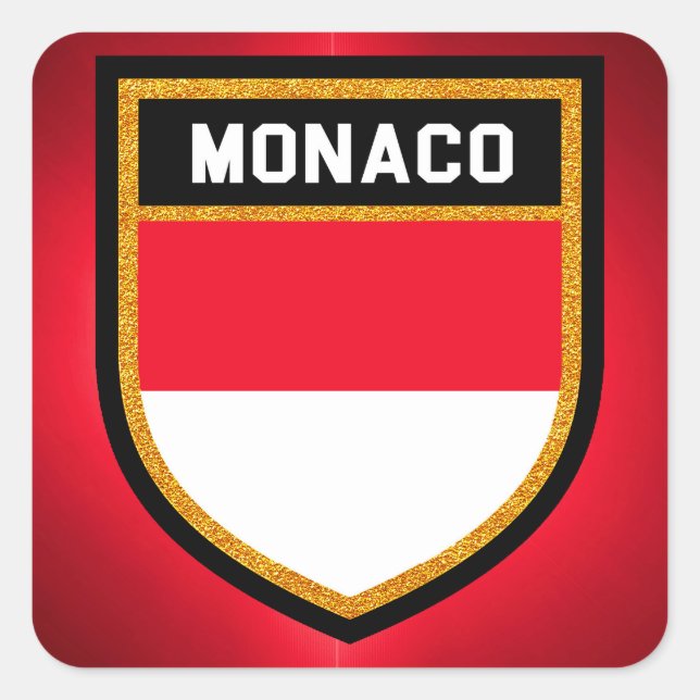 Monaco Flag Square Sticker (Front)