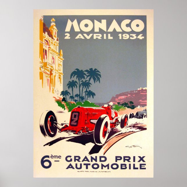 Monaco Grand Prix 1934 Poster (Front)