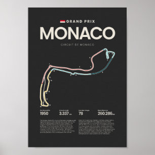 Monaco Grand Prix Circuit Map Poster