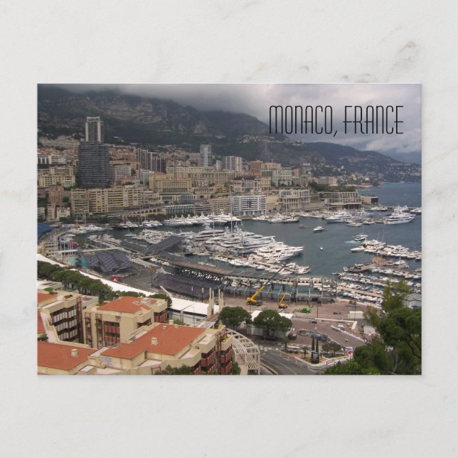 Monaco Harbour and Luxury Yachts French Riviera Postcard (Front)