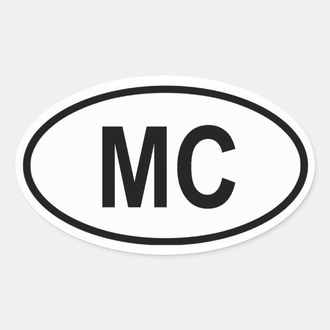 Monaco "MC" Oval Sticker (Front)