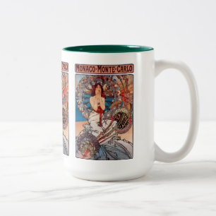 Monaco Monte Carlo , Alfons Mucha Two-Tone Coffee Mug