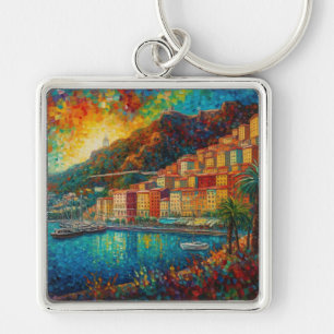 Monaco, Monte-Carlo Bay in van Gogh style Keychain