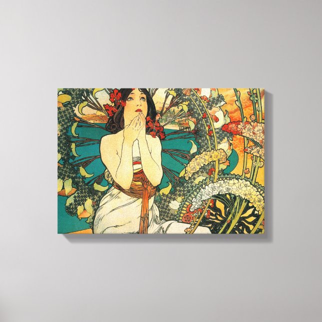 Monaco Monte Carlo by Alphonse Mucha Canvas Print (Front)