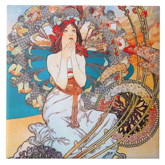 Monaco, Monte-Carlo, Mucha Tile (Front)