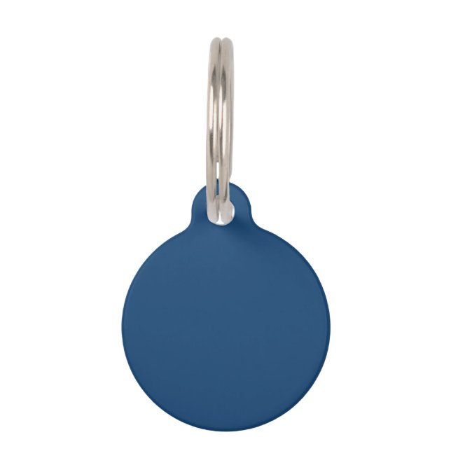 Monaco Noble Blue Solid Colour Pet Tag (Front)