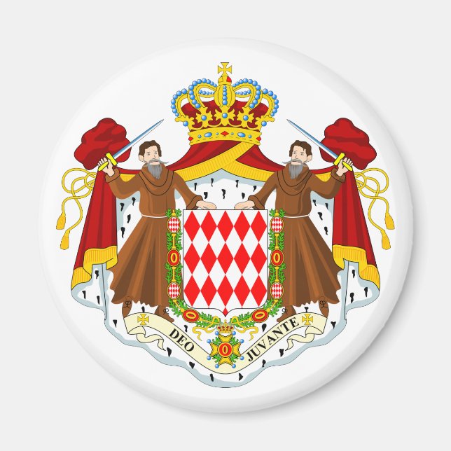 Monaco Official Coat Of Arms Heraldry Symbol Magnet (Front)