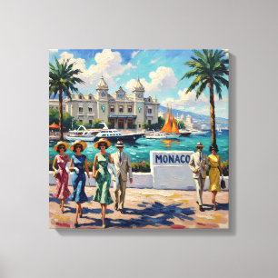 Monaco Riviera Elegance Seaside Canvas Print
