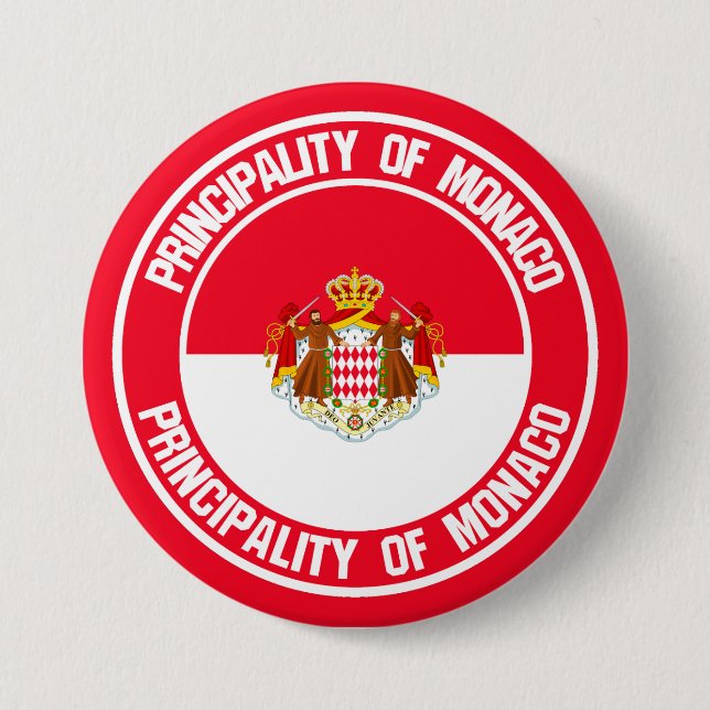 Monaco Round Emblem 3 Inch Round Button (Front)