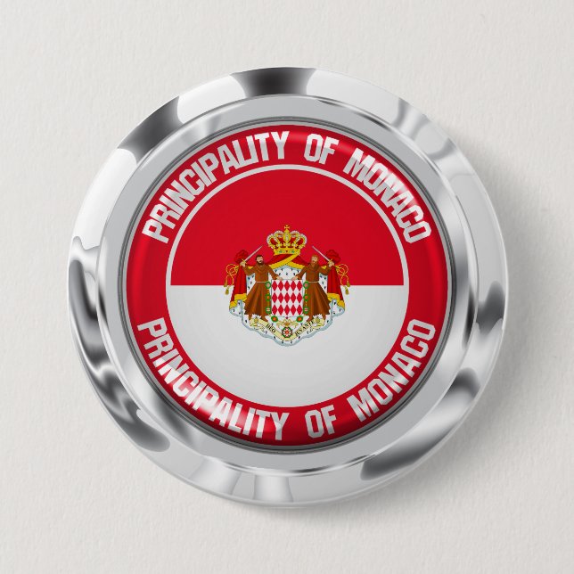 Monaco Round Emblem 3 Inch Round Button (Front)